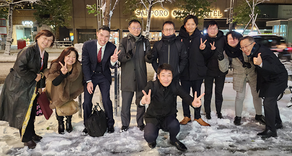 雪のなか北海道の仲間が集まりました